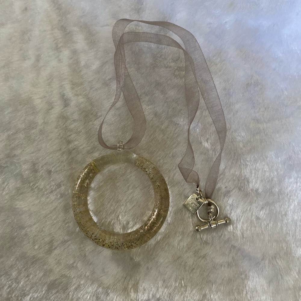 🍀Italy 925 Yummi Glass Gold Fleck Necklace